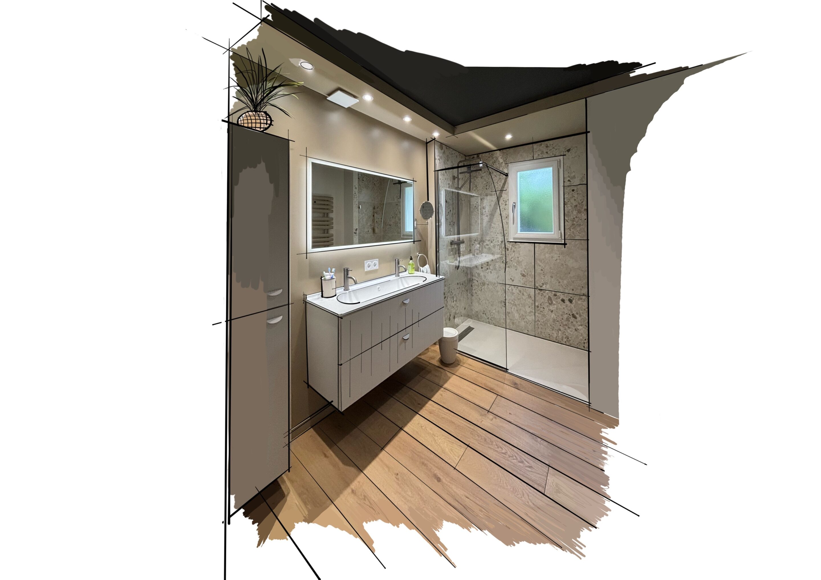 Salle de bain sur mesure à Cholet